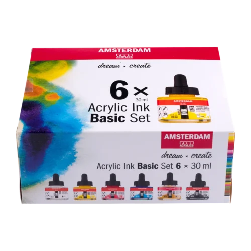 Amsterdam Acrylic Ink Basic Set | 6 x 30 ml