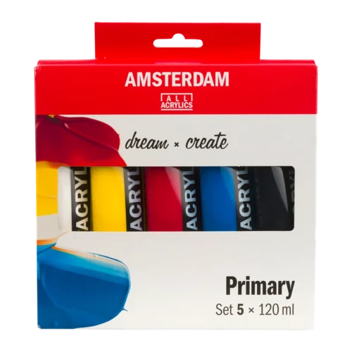 Amsterdam Standard Series Acrylic Paint Primary Set | 5 x 120 ml