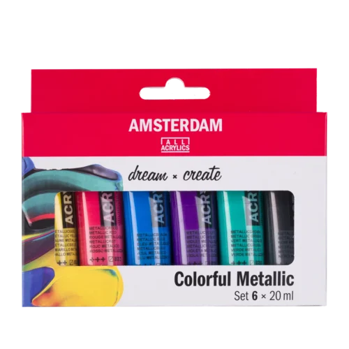 Amsterdam Standard Series Acrylic Paint Colorful Metallic Set | 6 x 20 ml