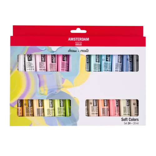 Amsterdam Standard Series Acrylic Paint Soft Colors Set | 24 x 20 ml