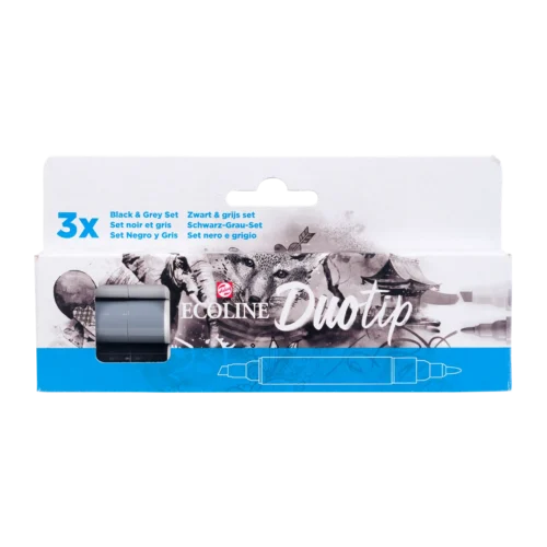 Ecoline Duotip Marker Set Black & Grey | 3 colours