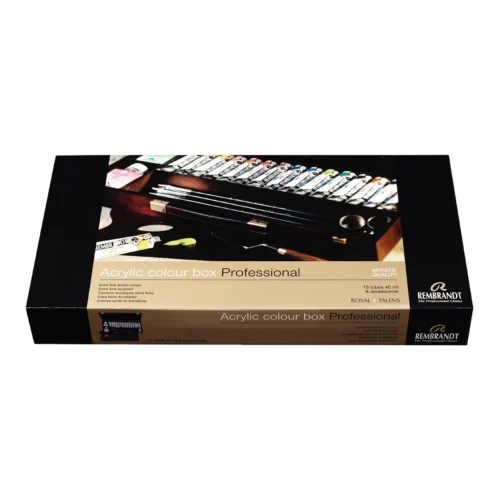 Rembrandt Acrylic Colour Wooden Box Set Professional | 15 x 40 ml + accessories