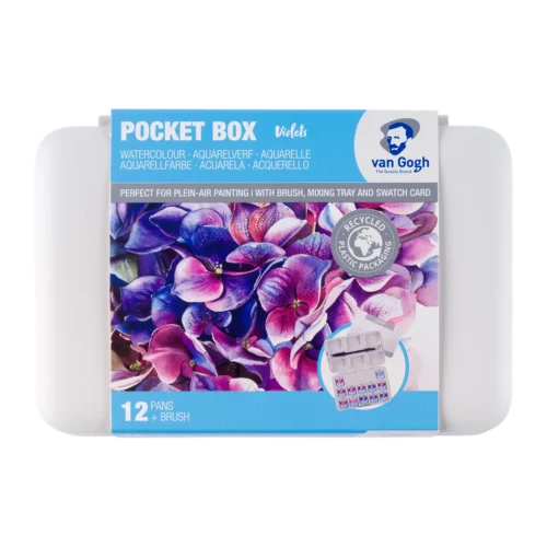 Van Gogh Watercolour Pocket Box Pinks & Violets | 12 half pans