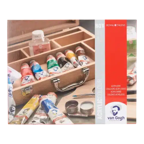 Van Gogh Acrylic Colour Wooden Box Basic | 10 x 40 ml + accessories