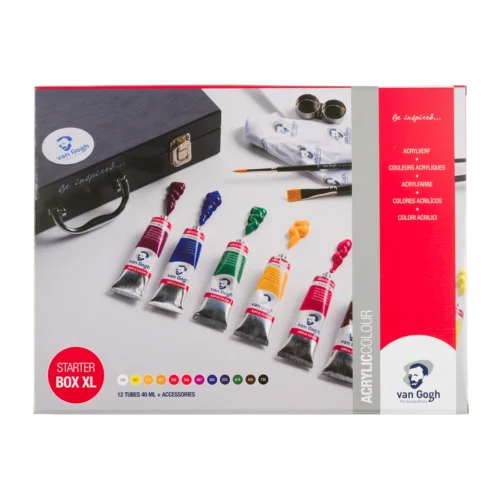 Van Gogh Acrylic Colour Starter Box XL | 12 x 40 ml + accessories