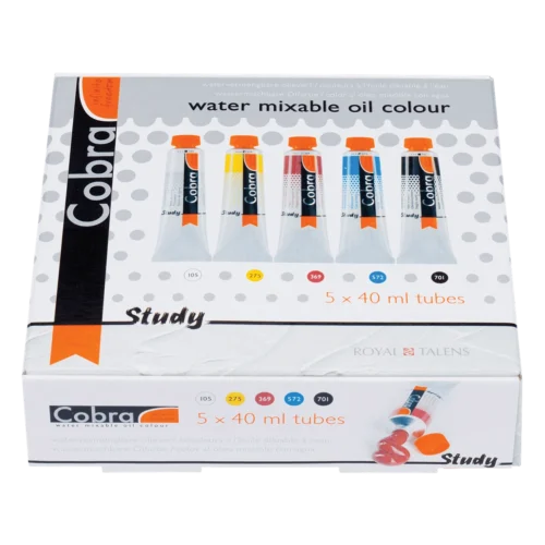 Cobra Study Water Mixable Oil Primary Colour Set | 5 x 40 ml