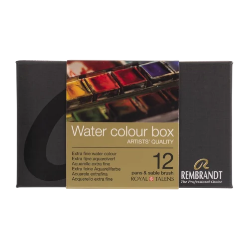 Rembrandt Watercolour Metal Tin Set | 12 pans + brush
