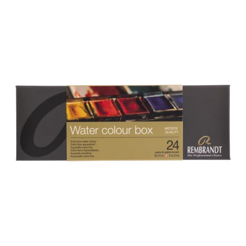 Rembrandt Watercolour Metal Tin Set | 24 pans + brush