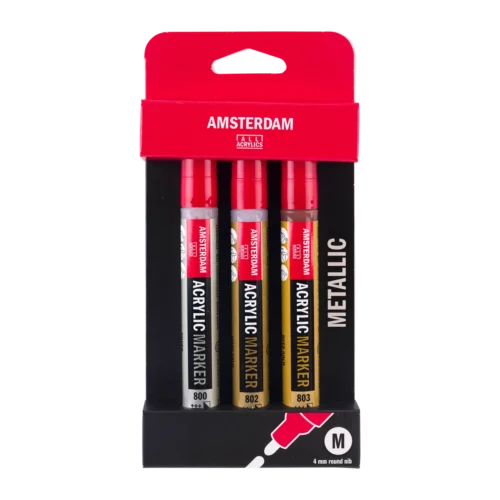 Amsterdam Acrylic Marker Metallic Set | 3 colors