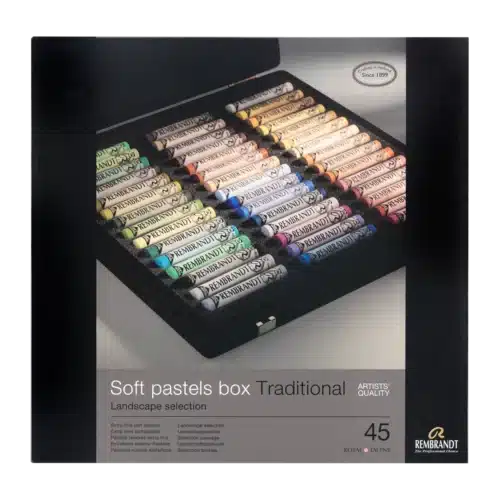 Rembrandt Soft Pastel Wooden Box Set Landscape Selection Traditional | 45 Whole Pastels