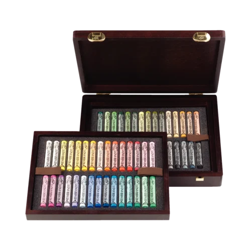 Rembrandt Soft Pastel Wooden Box Set Landscape Selection Deluxe | 60 Whole Pastels