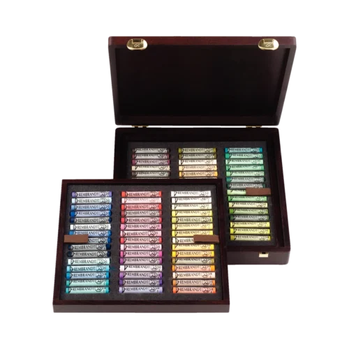 Rembrandt Soft Pastel Wooden Box Set Landscape Selection Professional | 90 Whole Pastels