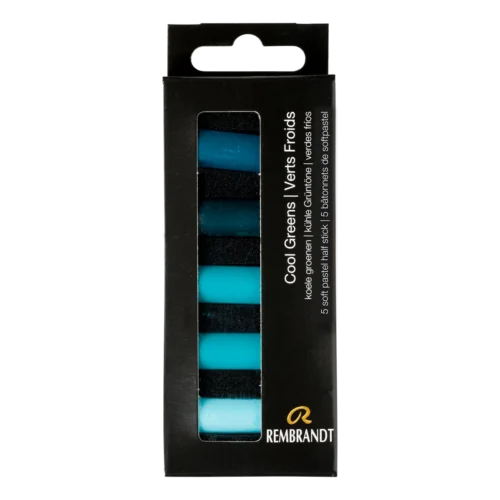 Rembrandt Soft Pastel Set Cool Greens | 5 Half Pastels