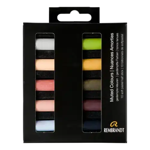 Rembrandt Soft Pastel Set Muted Colors | 10 Half Pastels