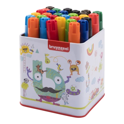 Bruynzeel Big Point Felt Tips Tin | 30 colors