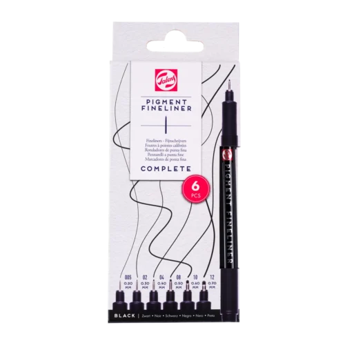 Talens Pigment Fineliner Set Complete | 6 pieces