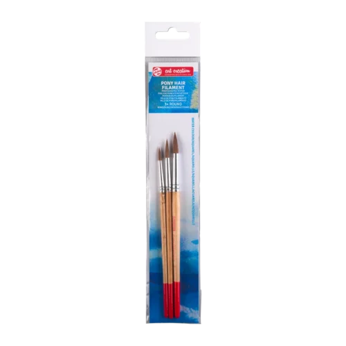 Talens Art Creation Watercolour Round Brush Set | 3 pony/polyester brushes