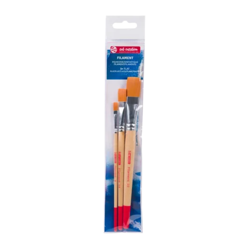 Talens Art Creation Watercolour Flat Brush Set | 3 polyester brushes