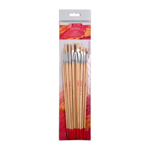 Talens Art Creation Oil & Acrylic Brush Set | 10 hog bristle brushes