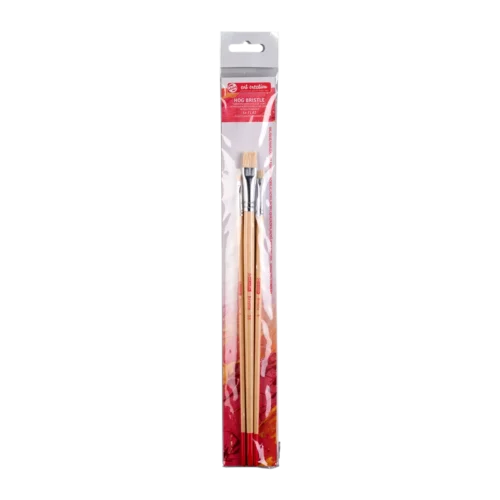 Talens Art Creation Oil & Acrylic Flat Brush Set | 3 hog bristle brushes