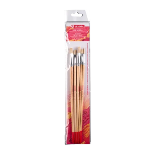 Talens Art Creation Oil & Acrylic Brush Set | 5 hog bristle brushes