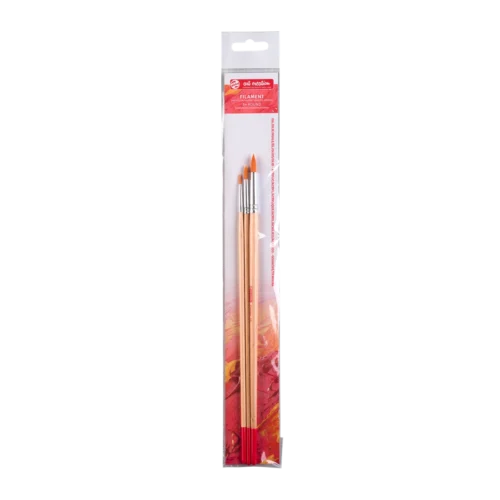 Talens Art Creation Oil & Acrylic Round Brush Set | 3 polyester brushes
