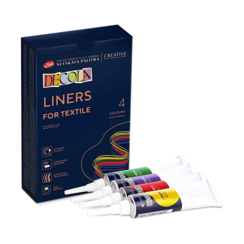Decola Coloured Textile Outlines Set | 4 x 18 ml